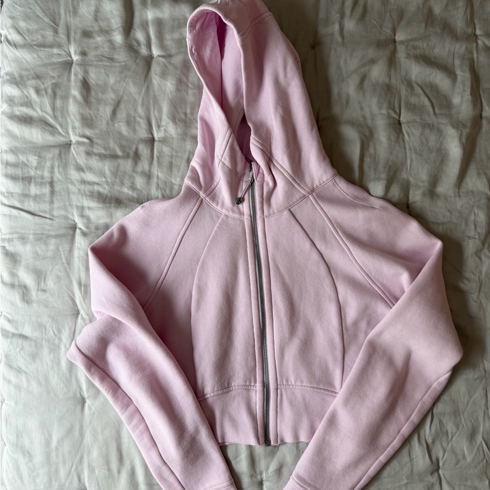 lululemon athletica cropped full-zip hoodie meadowsweet pink